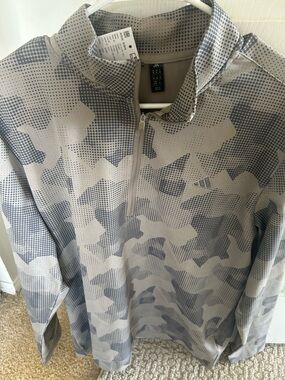 adidas Grey Camo Quarter-Zip Pullover- NEW with tags, Size M